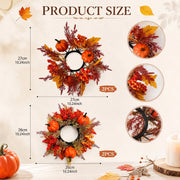Fall Pumpkin & Berry Candle Rings – 4-Piece Set
