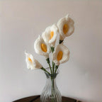 Collection of handmade crochet calla lily & cotton flowers for wedding bouquet by IPOPU