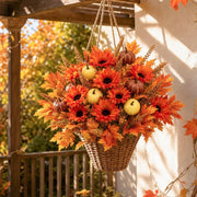 Fall Sunflower Maple Leaf Basket Arrangement