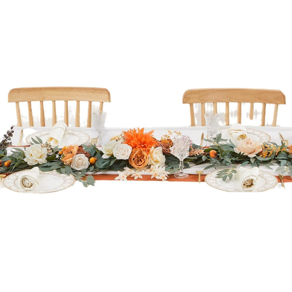 5.9ft Artificial Rose Vine Garland | Wedding Arch Backdrop Boho Decor in Orange Blue Red Purple Pink