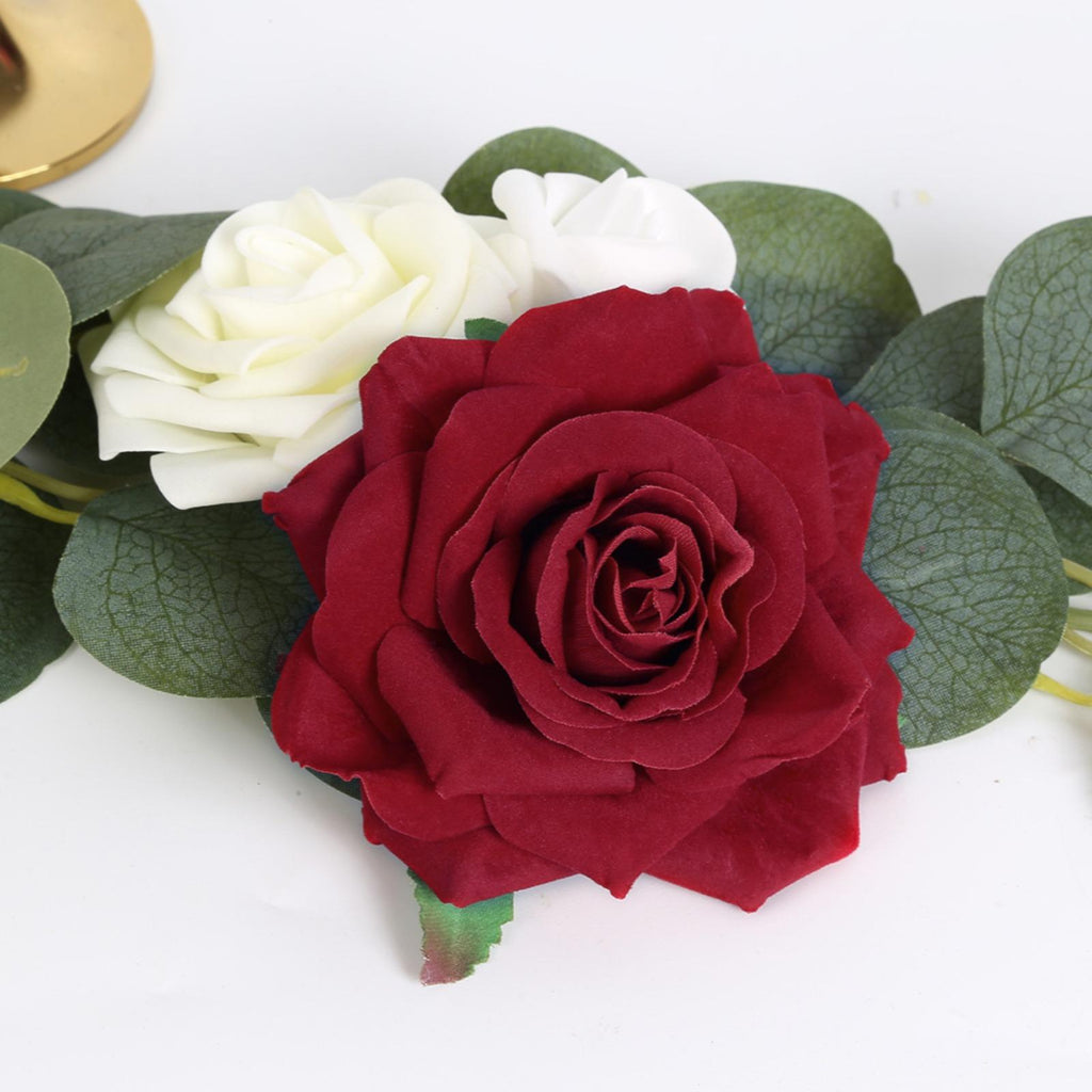 Artificial Velvet Roses 16pcs 4.3 inch | Wedding Bouquet Centerpiece Valentine's Day Home & Party Decor in 10 Colors