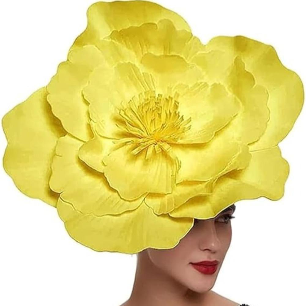 Large Flower Fascinator Hat with Headband & Clip | Tea Party Wedding Derby Cocktail Headwear in 7 Colors