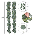 Artificial Eucalyptus and Willow Garland 6.5ft | Wedding Arch Backdrop Table Centerpiece & Home Decor Greenery