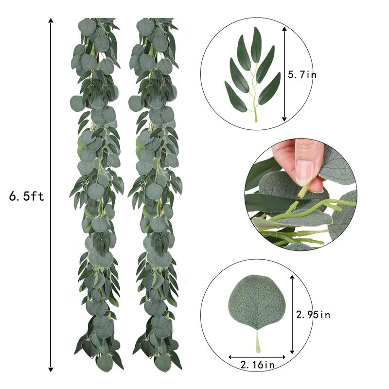 Artificial Eucalyptus and Willow Garland 6.5ft | Wedding Arch Backdrop Table Centerpiece & Home Decor Greenery