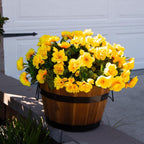 Outdoor Artificial Camellia Plants Set of 6 | Weather-Resistant Decorative Flowers for Porch Patio Garden & Entryway in White Pink Red Yellow