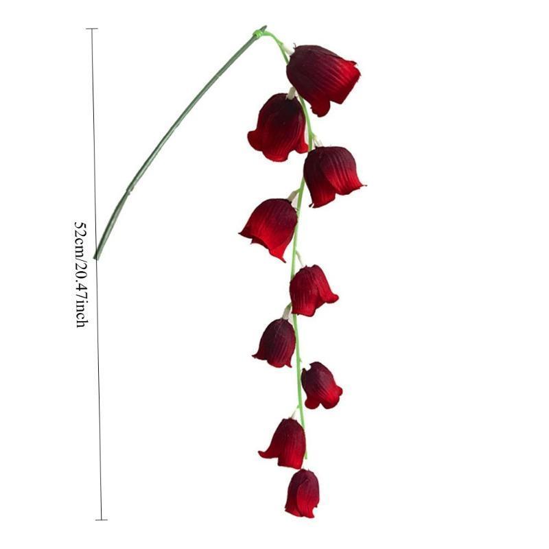 LED Lily of the Valley Bouquet Night Light | 10 Artificial Stems Bedroom Home Decor Romantic Gift in Pink & Red