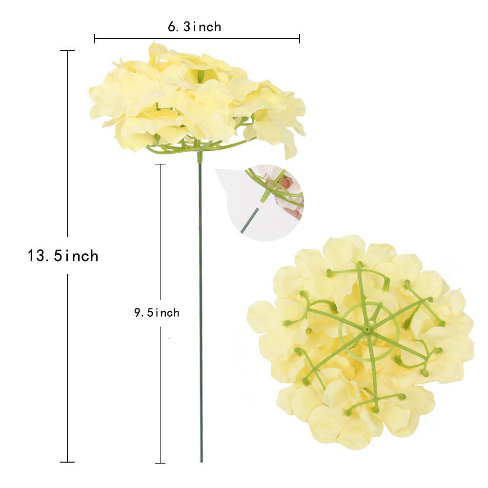 Real Touch Faux Hydrangea Flowers with Stems 10pcs | Wedding Home Party Easter & Graduation Decor in Beige White Pink Blue 8 Colors