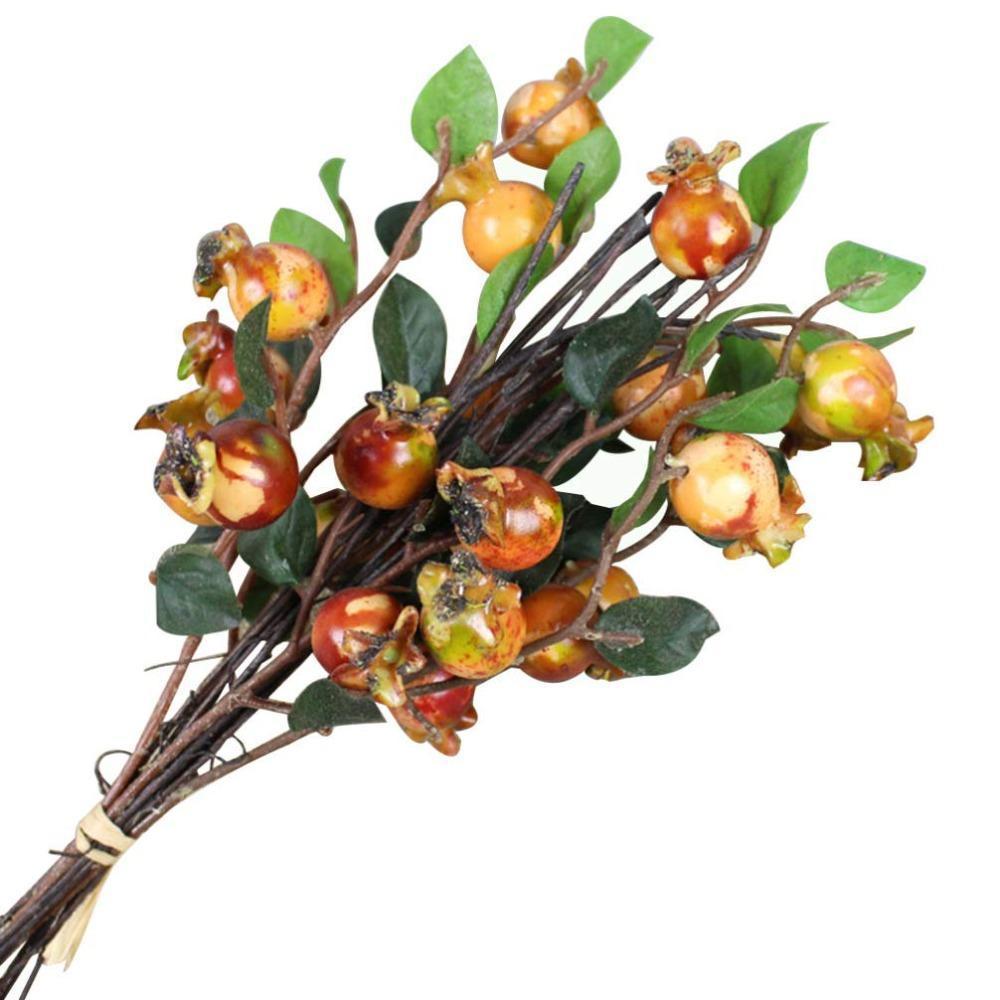 Artificial Rosehip Berries and Simulation Pomegranate Faux Fruit Stems | Wreath Centerpiece Home Decor & DIY Craft in 3 Styles