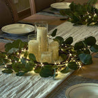 Battery Operated Lighted Olive Garland with Fairy Lights | Christmas Fireplace Mantle Indoor & Outdoor Decor Style A B