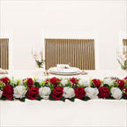 Artificial Long Rose Flower Centerpieces for Tables 2pcs | Wedding Reception Party & Dining Table Decor in Blue Wine Red White Red