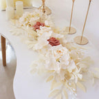 Artificial wedding arch flowers in red white pink and beige for DIY backdrop