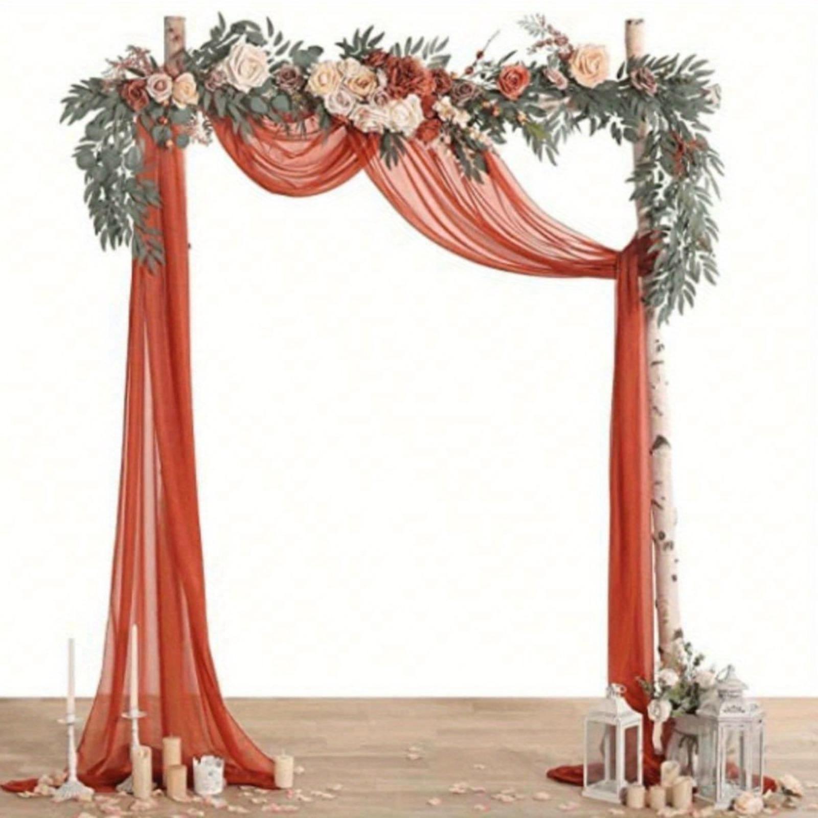 Artificial Silk Flower Garland | Wedding Table Runner Arch Wreath Chair Back & Home Decor in White Blue Pink Orange