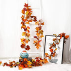 Fall Maple Leaf Hanging Vine Garland | Artificial Autumn Foliage for Thanksgiving Home Wedding Fireplace