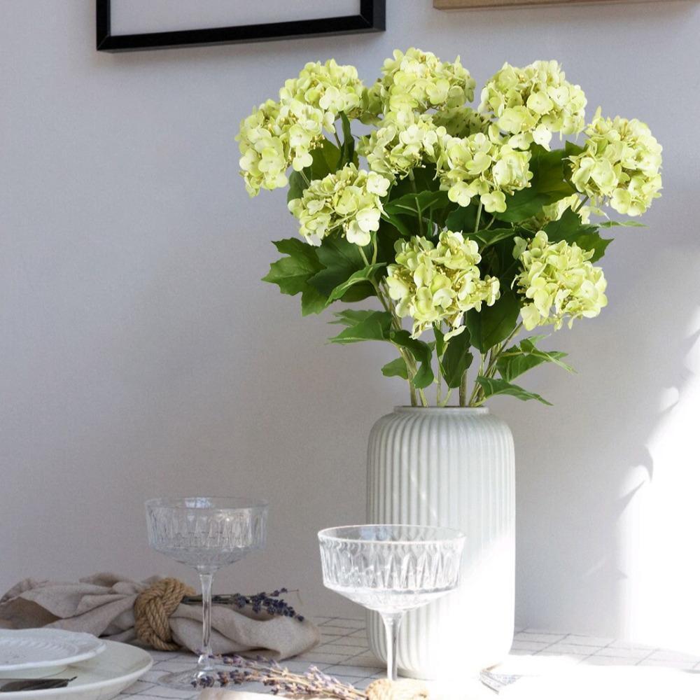 Faux Hydrangea Blooms 5pcs Artificial Flowers | Home Office Wedding Party & Table Centerpiece Decor in 7 Colors
