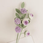 Handmade Wool Rose Bouquet Set of 2 | Multi-Headed Forever Roses Gift for Valentine's Day Anniversary in Red Pink Blue Purple