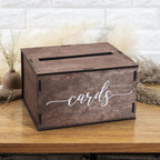 Wooden Wedding Card Box with Slot and Lid | Rustic Reception Gift Money & Card Holder Keepsake