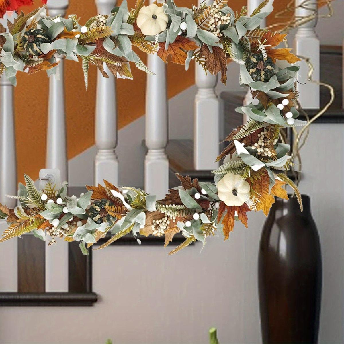 Artificial Autumn Maple Leaf Garland | Colorful Fall Decor for Home Mantel Wedding Arch Thanksgiving & Party in Black