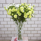 Artificial Carnation Flowers with Stems 2pcs | Wedding Home Table Centerpiece & Floral Arrangement in White Yellow Red Pink 6 Colors