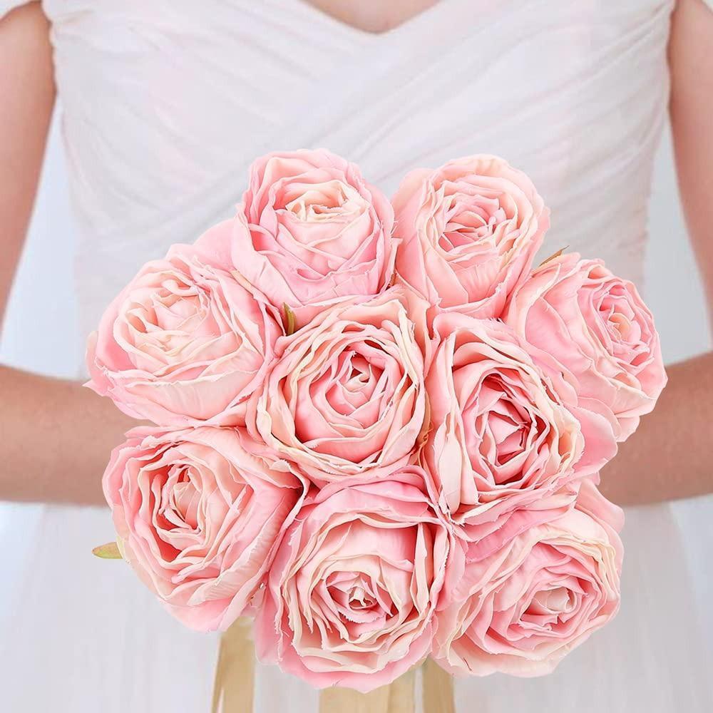 Artificial Rose Heads Bulk 20pcs | Wedding Centerpiece Valentine's Day Home Decor & DIY Crafts in 12 Colors