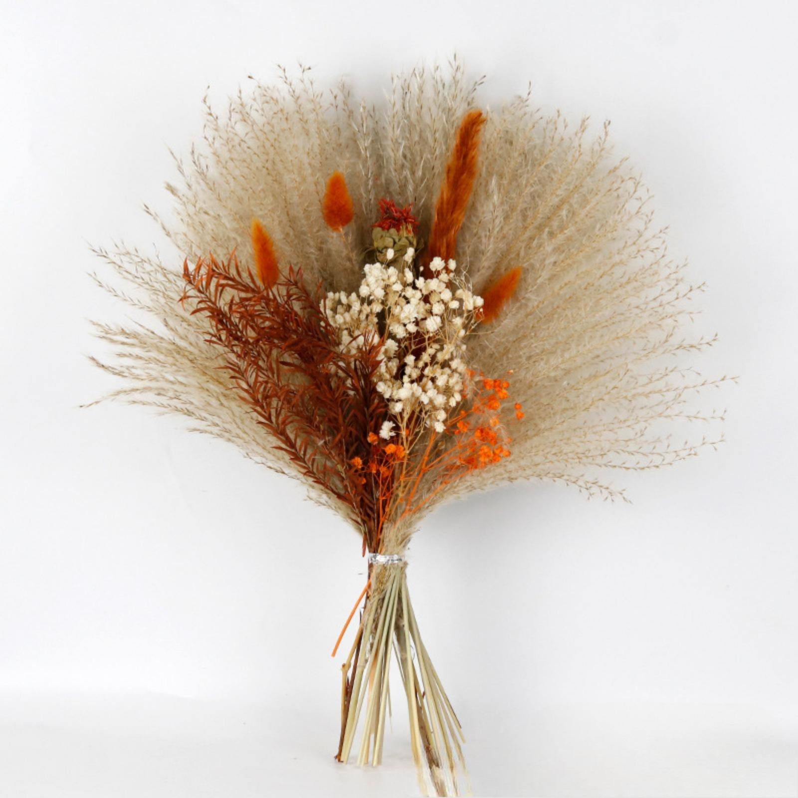 Rustic Red Dried-Effect Flower Bouquet with Baby's Breath and Eucalyptus | Living Room Wedding Table & Home Decor Gift