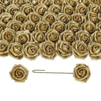 Glitter Roses Bouquet with Stems 50pcs | DIY Wedding Bridal Bouquet Valentine's Day Party & Home Decor in Gold Silver Blue Red Black