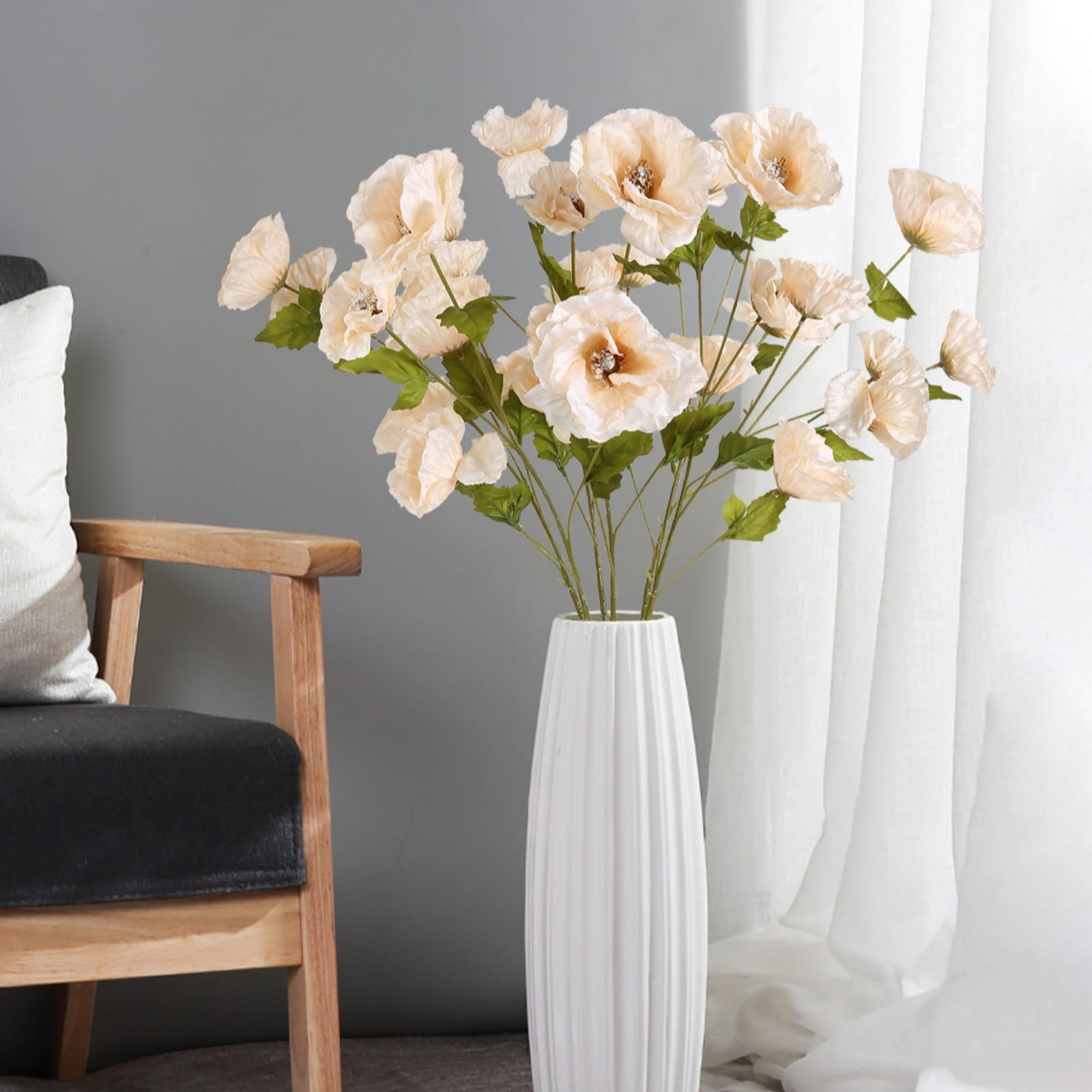 Artificial Poppy Flowers 6pcs 32 Inch | Wedding Home Party Table Centerpiece & Arrangement in 10 Colors