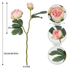 Side view of vintage peony stems 5pcs 10 heads for spring home decor by IPOPU
