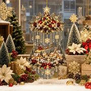 Christmas Tree Village Wall Hanging with Warm Lights