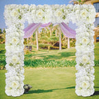 Artificial Orchid Hydrangea Flower Row Wall Panels Set of 2 | Wedding Backdrop Party Decor in White Pink Red