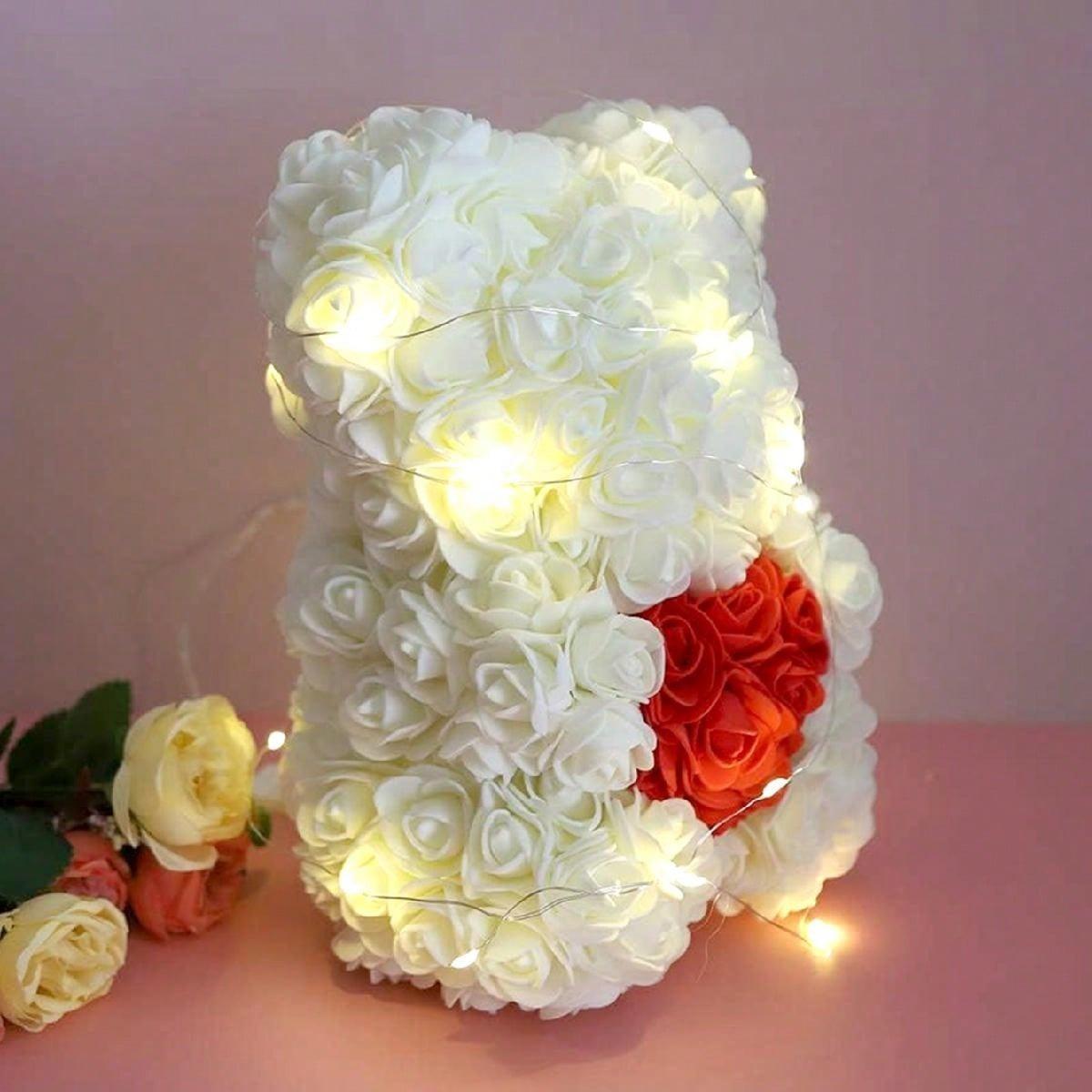 9.8" Rose Petal Teddy Bear Gift for Women | Mother's Day Birthday Valentine's Day in Red Pink White