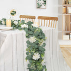 Dahlia Flower Vine Hanging Floral Garland | Wedding Arch Bedroom Home Wall Backdrop & Room Decor in White