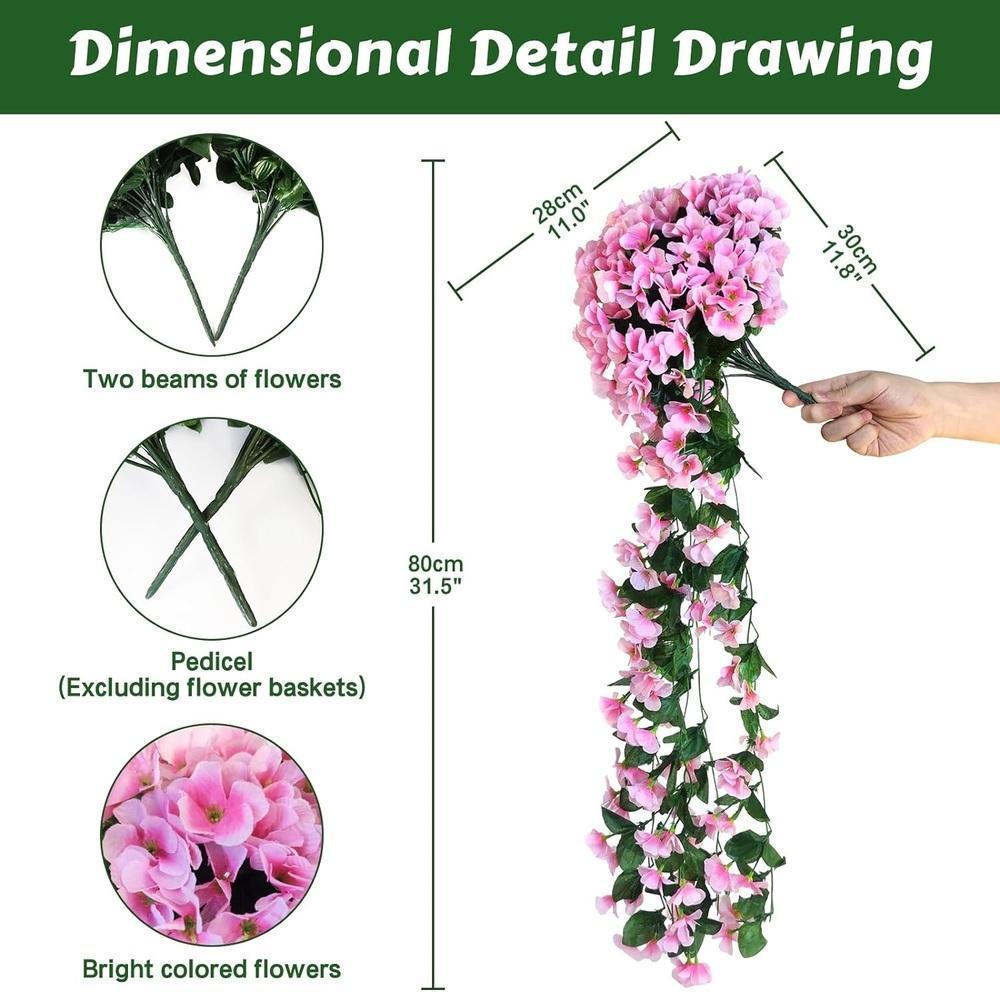 Artificial Hanging Lily Flowers Set of 2 | UV Resistant Faux Silk Outdoor Garden Porch Fence Decor Purple White Pink