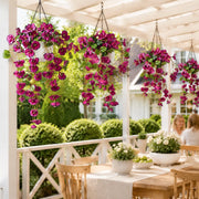 Artificial Hanging Fuchsia Bush – Deep Rose, Set of 2, 60cm