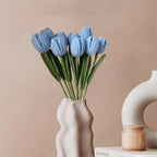 Artificial Tulips Gifts Crochet Tulips Bouquet Completed Handmade Tulips Bouquet for Home Decoration Gift Cotton Decorative Ornaments