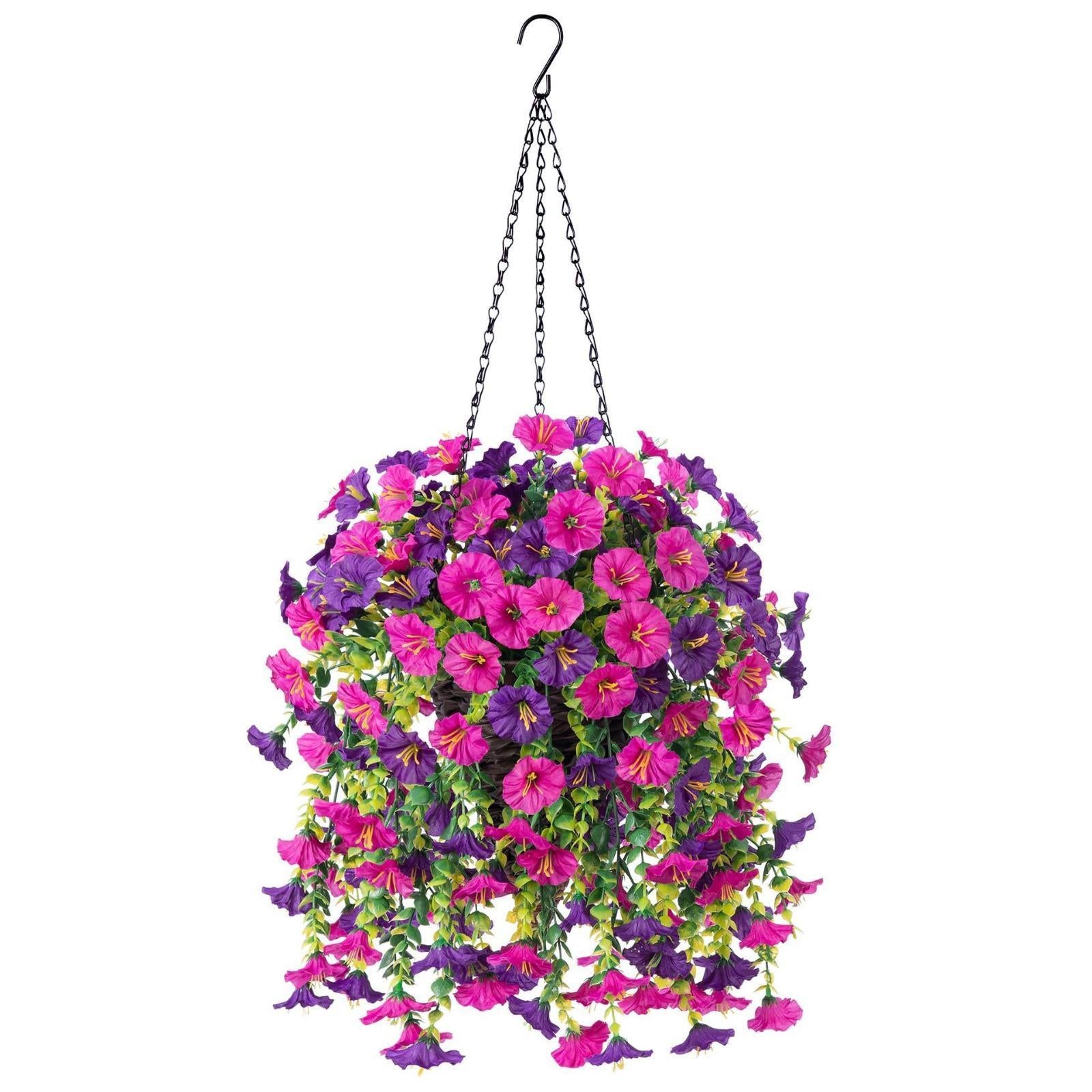 Faux Eucalyptus & Morning Glory Wall Hanging Set of 4 | Home Porch Garden Wedding Backdrop in 6 Colors
