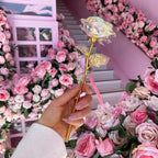 Galaxy crystal rose bouquet detail – forever artificial roses with decorative stand