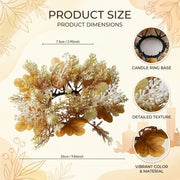 Cream Berry Thistle Maple Fall Candle Ring – Set of 4