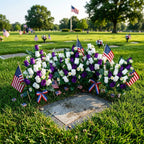 Cemetery flowers memorial rose bouquets with arranged for gravesite decoration by IPOPU