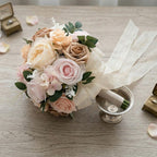 11.8 Inch Flower Bouquet for Bride Artificial Flowers Bouquet Bridesmaid Bouquet Bridal Bouquet Tossing Bouquet for Wedding Ceremony Anniversary