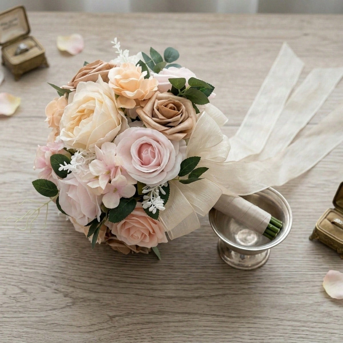 11.8 Inch Flower Bouquet for Bride Artificial Flowers Bouquet Bridesmaid Bouquet Bridal Bouquet Tossing Bouquet for Wedding Ceremony Anniversary