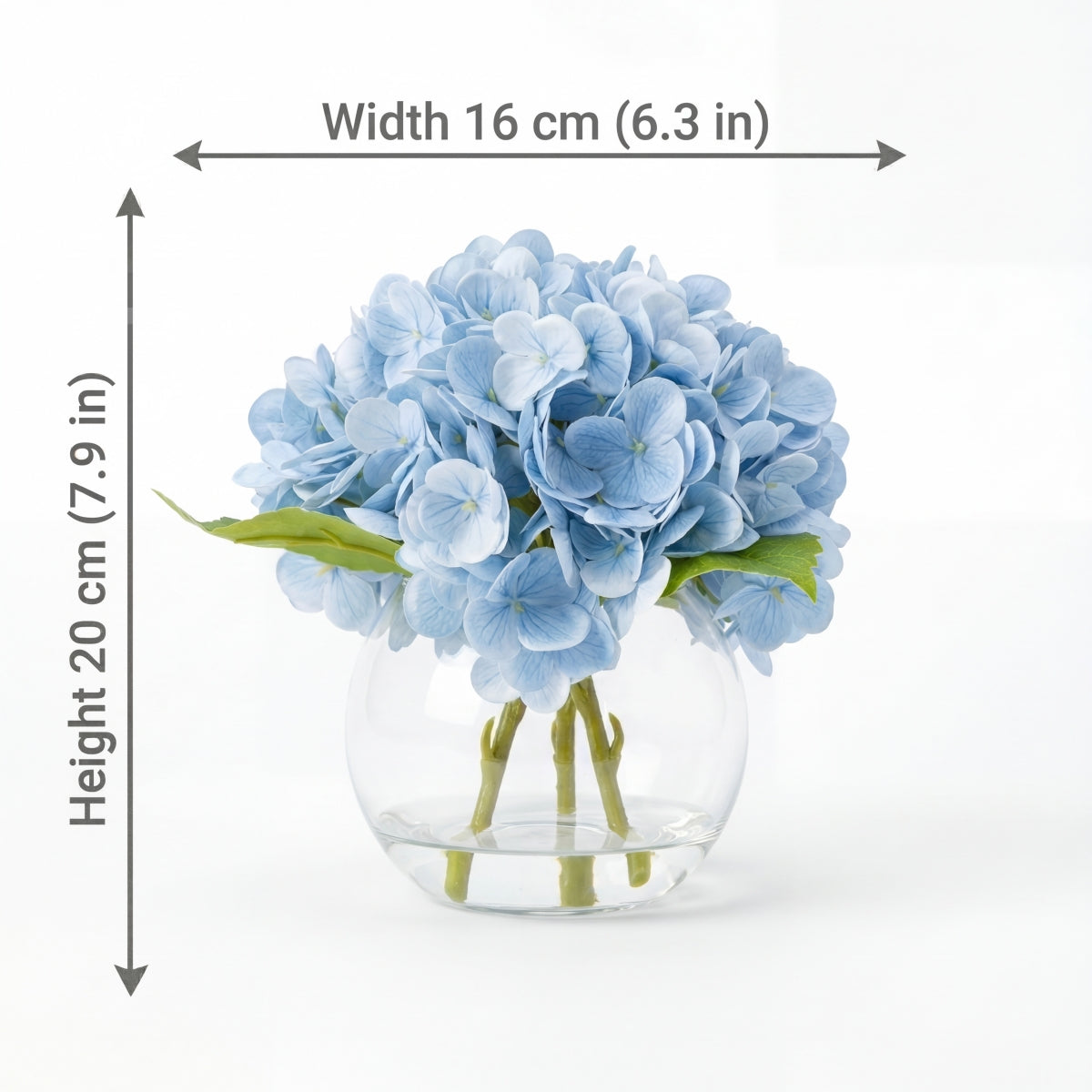 Artificial Hydrangea Flowers in Vase | Premium Faux Hydrangea for Home Decor Coffee Table Wedding DIY