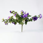 Artificial Hanging Flowers Plants with Basket for Outdoors, Artificial Petunias UV Resistant Petunias Fake Flowers for Outdoor Garden Porch Balcony Decoration