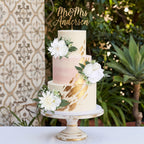 Cake Topper Flowers Set | 3PCS Faux Floral Cake Decorations for Wedding Birthday Baby Shower Anniversary