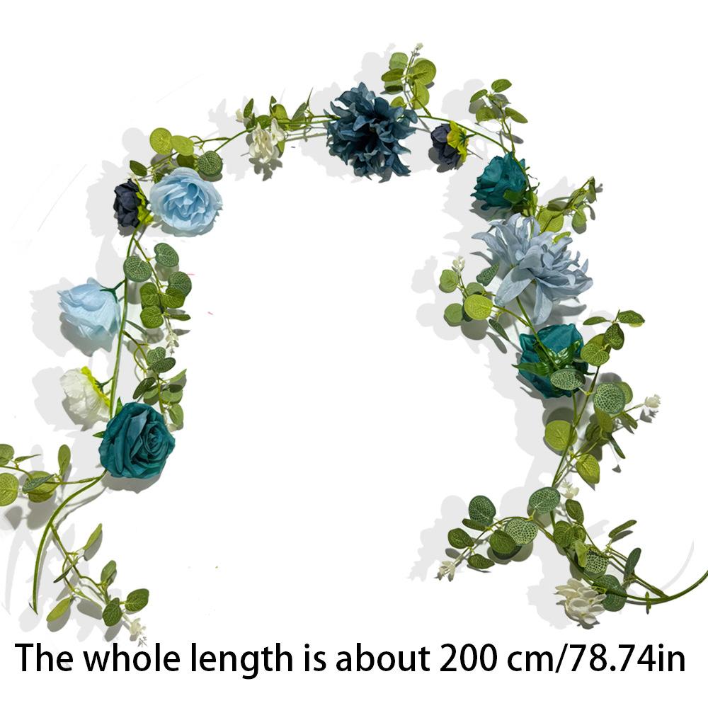 Artificial Eucalyptus Garland with Roses | Wedding Table Centerpiece Backdrop Wall Vine & Christmas Home Decor