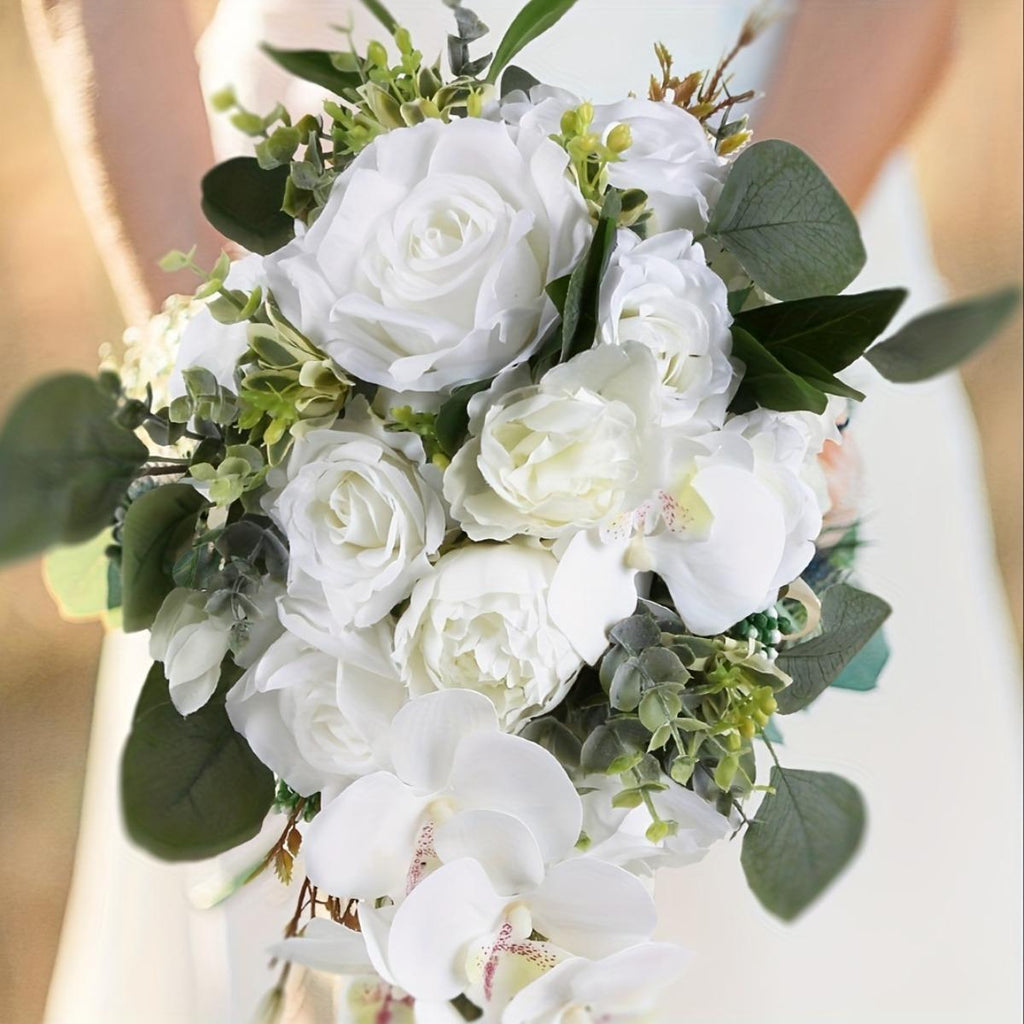 Artificial Bridal Wedding Bouquet | Vintage Floral for Bride Bridesmaid Ceremony Anniversary & Proposal in 13 Styles