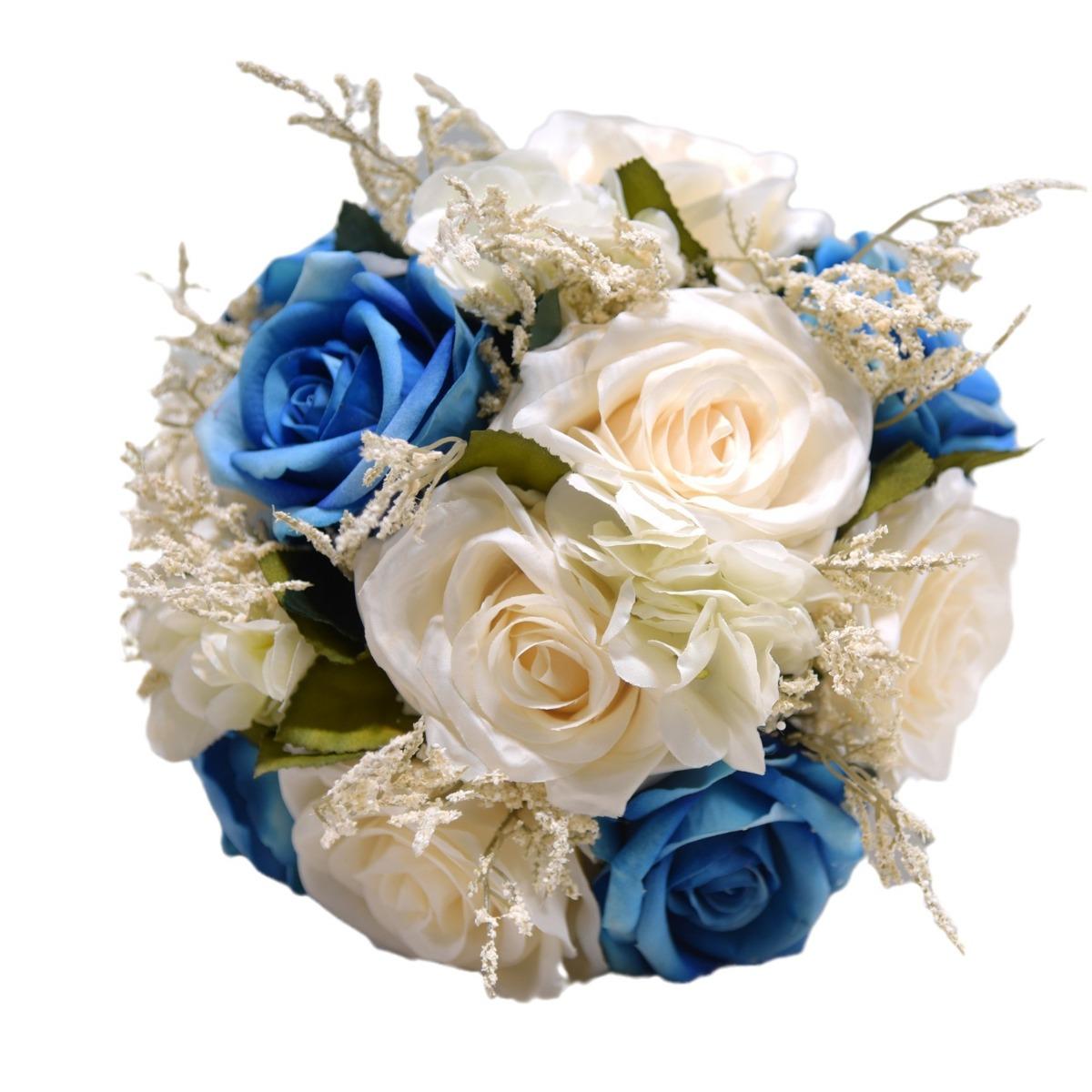 Artificial Rose Bridal Bouquet | French Vintage Boho Rustic Wedding Church & Toss Bouquet in 5 Colors