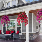 Uv resistant hibiscus flower hanging decor set of bundle for outdoor garden patio by IPOPU