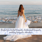 Crystal Artificial Rose Bridal Bouquet | Bride Bridesmaid Church Wedding Party & Photo Shoot in White
