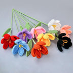 Crochet Flowers Handmade Bouquet | Decorative Floral Arrangement for Room Anniversary Birthday Wedding & Celebration Gift in Orange Pink White Red
