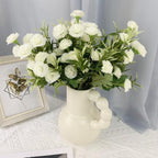 Artificial Carnation Bouquet 4pcs White | Countryside Style Mother's Day Home Decor Birthday & Anniversary Gift